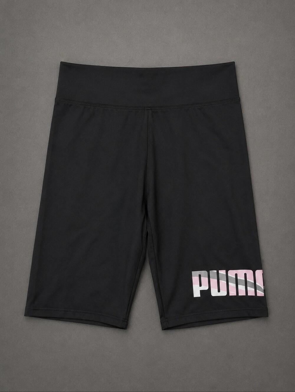 Girls xl (14/16) Puma Black Shorts with Pink & Silver Logo